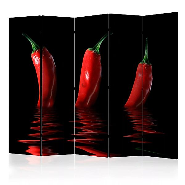 5-teiliges Paravent - Chili Pepper Ii [room Dividers] günstig online kaufen