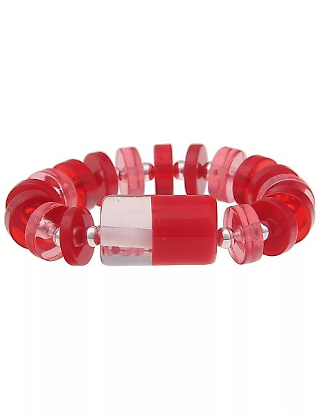 leslii Armband "Retro Zylinder", mit roten Kunststoff-Elementen günstig online kaufen