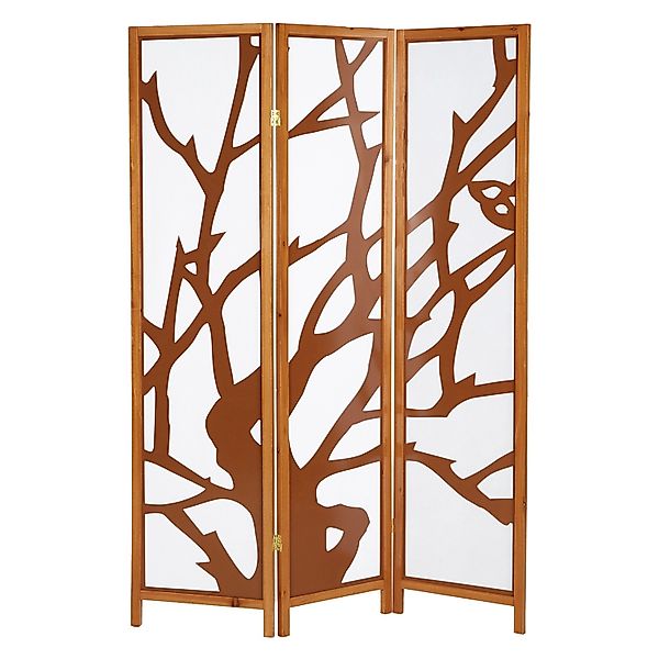 Homestyle4u 3-tlg. Paravent in Braun 130x175 cm 893 günstig online kaufen