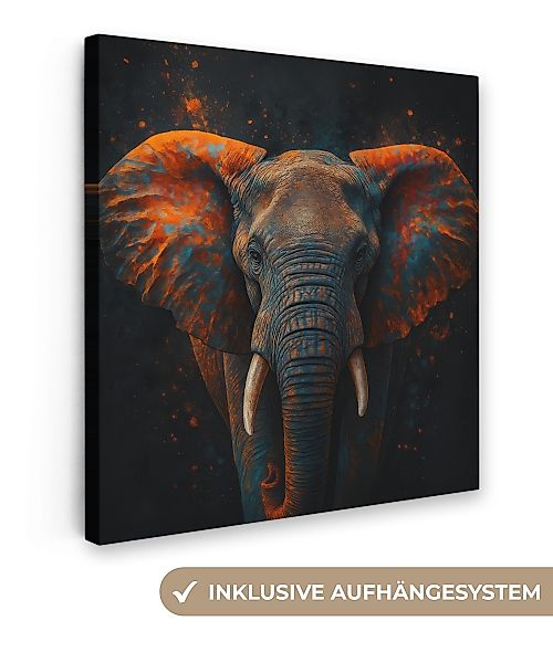 OneMillionCanvasses® Leinwandbild Elefant - Orange - günstig online kaufen