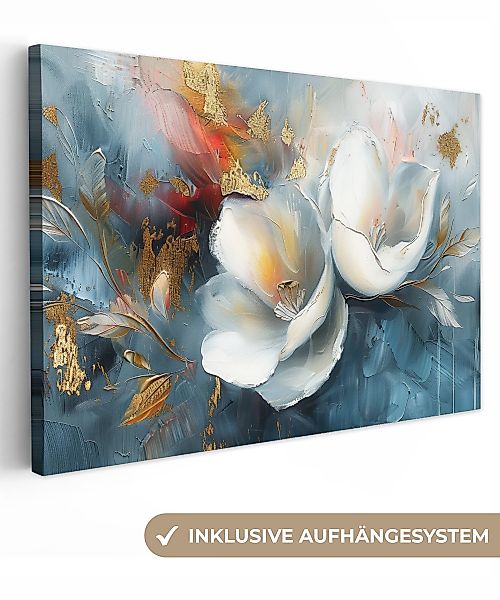 OneMillionCanvasses® Leinwandbild Blumen - Weiß - günstig online kaufen