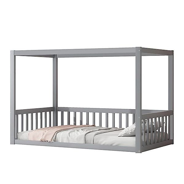 STILVORA Kinderbett 90x200 Massivholz Himmelbett Bettgestell mit matratze günstig online kaufen