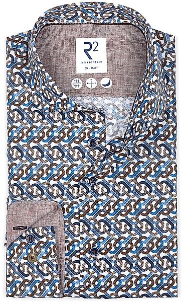 R2 Hemd Druck Blau - Größe 46 günstig online kaufen