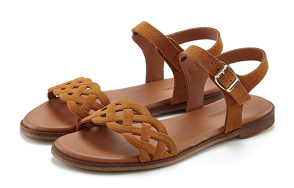 LASCANA Sommerschuh Sandale Sandalette, Sommerschuh aus Leder mit Cut-Outs günstig online kaufen