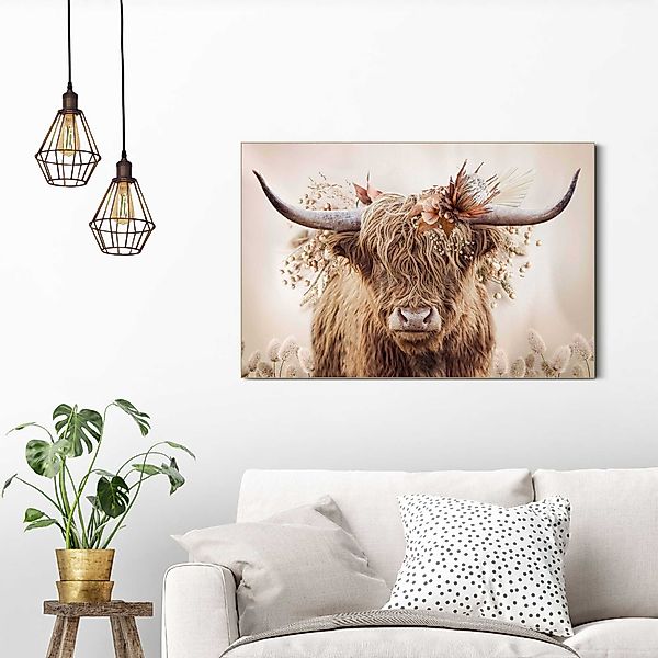 Reinders! Wandbild Highlander in Blumen günstig online kaufen