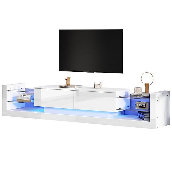 Thanaddo TV-Schrank Hochglanz-TV-Schrank mit LED-Beleuchtung, Glasfront günstig online kaufen