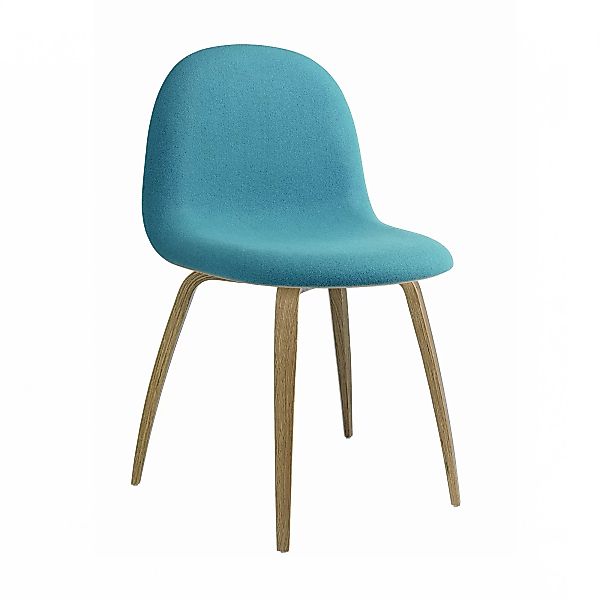Gubi - 3D Dining Chair gepolstert Gestell Holz - türkis/Stoff Kvadrat Tonus günstig online kaufen