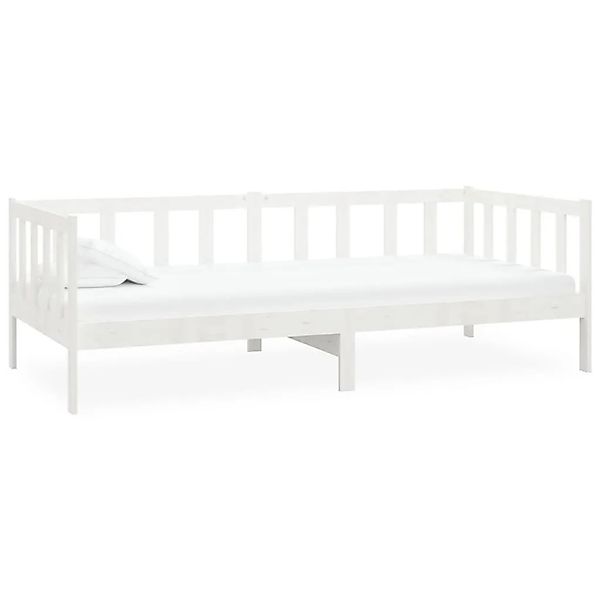 vidaXL Tagesbett mit Matratze 90x200 cm Weiß Kiefer Massivholz 3083605 günstig online kaufen