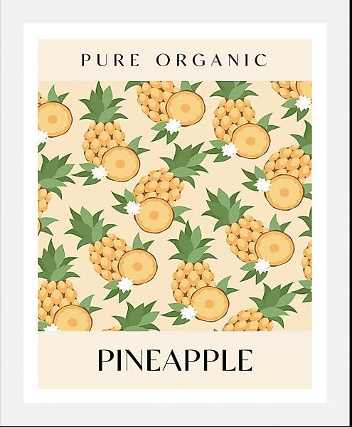 queence Bild »Pineapple«, Obst-Obst Bilder-Ananas-Kunst-Abstrakt-Essen-Lebe günstig online kaufen