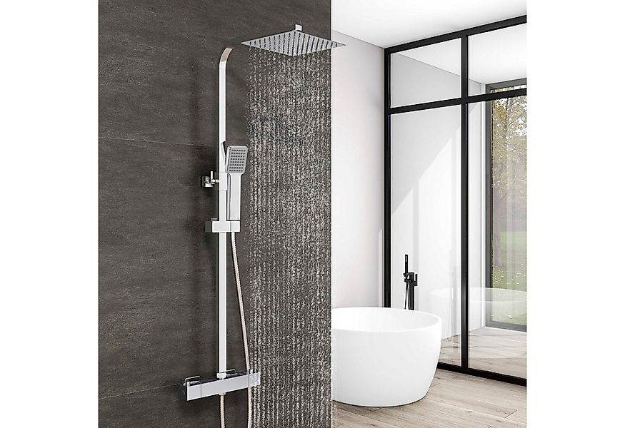 duschspa Duschsystem Duschset mit Thermostat 38℃ verstellbare Duschstange a günstig online kaufen