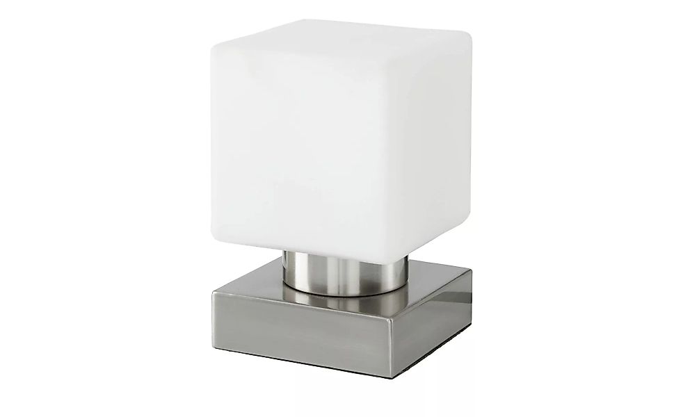 Tischleuchte, 1-flammig Nickel-matt `Kubus` - silber - 15 cm - Lampen & Leu günstig online kaufen