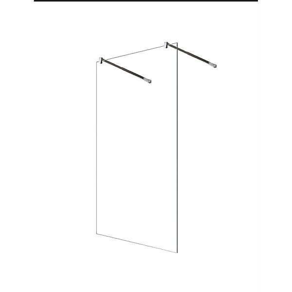 Glaszentrum Hagen 88x200cm Freistehende Dusche 2x Halter günstig online kaufen