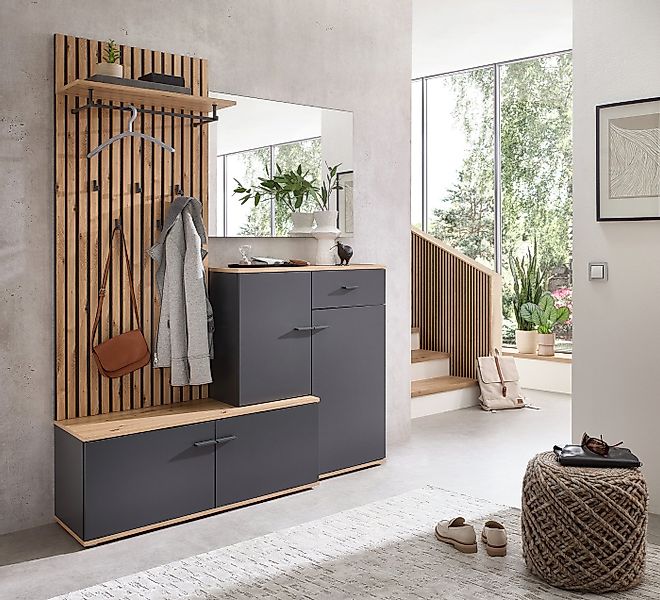 moebel-dich-auf Garderoben-Set COMO, (Paneel + Schuhschrank + Spiegel, in a günstig online kaufen