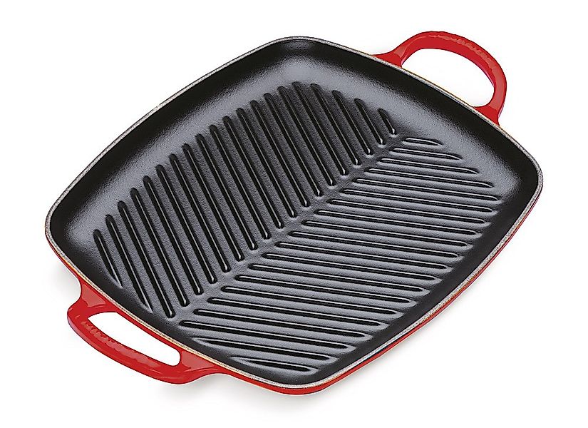 Le Creuset Rechteckige Grillplatte Signature Gusseisen Kirschrot 30cm günstig online kaufen