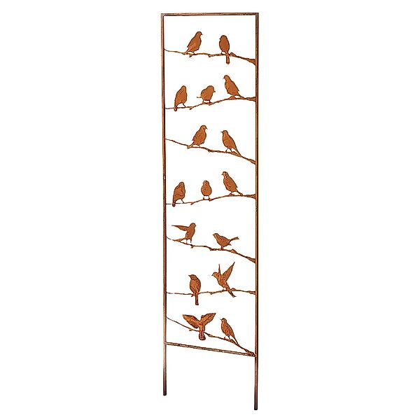 Kobolo Gartenstecker VÖGEL Rankhilfe Metall Naturrost 39x1x139 cm günstig online kaufen