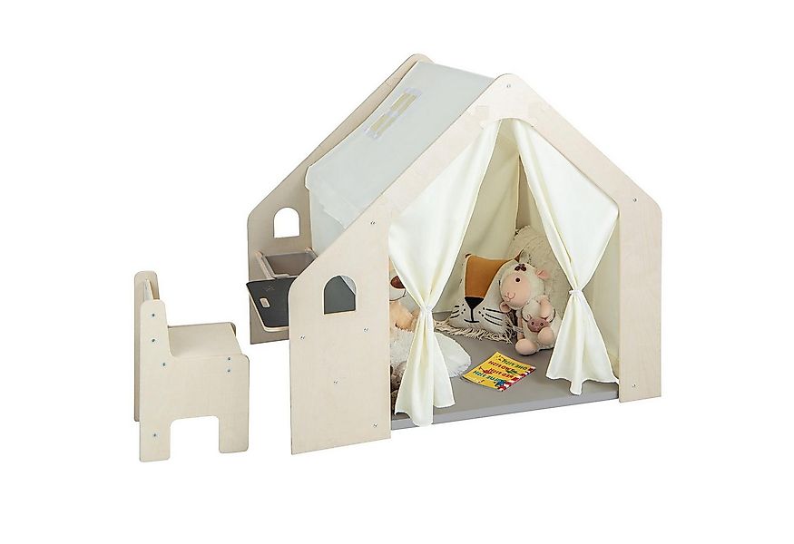 KOMFOTTEU Spielzelt 6 in 1 Kinderzelt Kinderspielhaus mit Schreibtisch, Stu günstig online kaufen