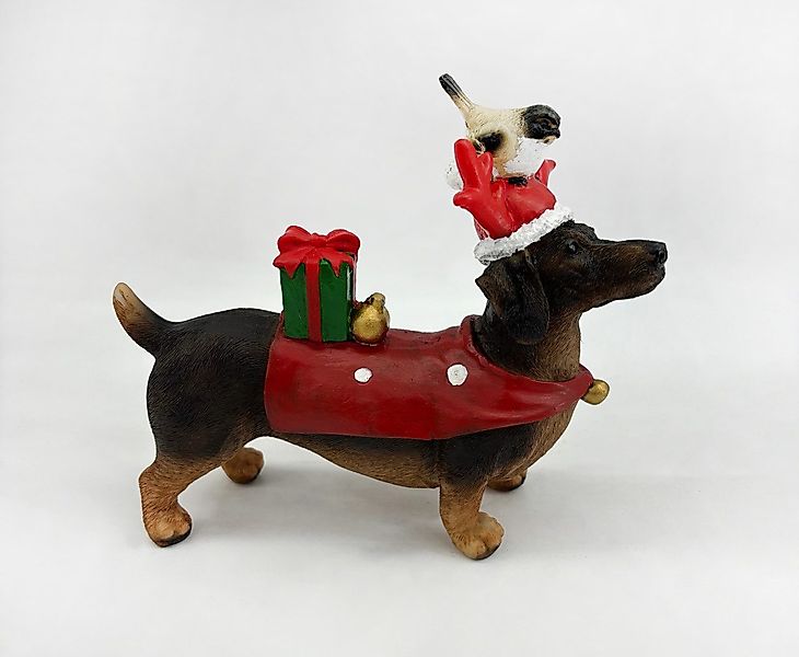 Trend Line Weihnachtsfigur Dekofigur Dackel Polyresin günstig online kaufen