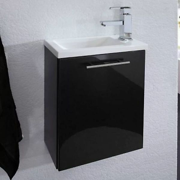 Lomadox Handwaschplatz CALGARY-02 Hochglanz anthrazit B x H x T: ca. 40 x 5 günstig online kaufen