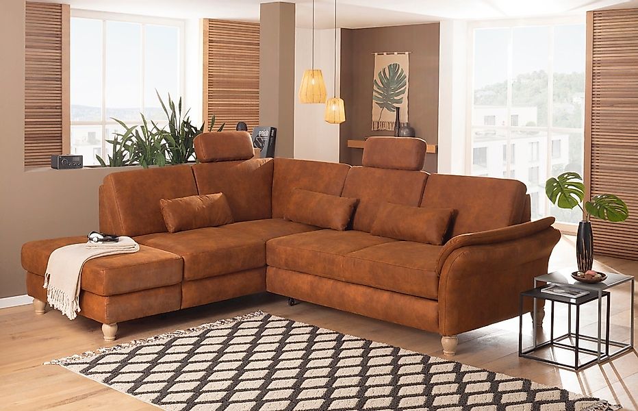 Home affaire Ecksofa "Palace L-Form", incl. Sitztiefenverstellung, wahlweis günstig online kaufen