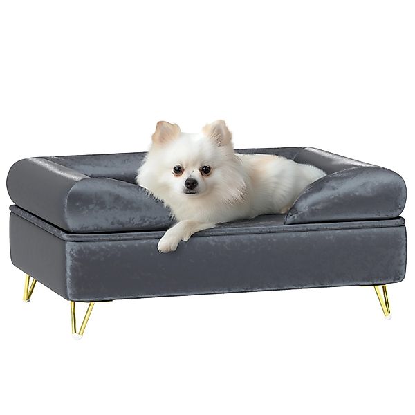 PawHut Hundesofa mit Kissen Abnehmbare Rückenlehne und Metallbeine günstig online kaufen