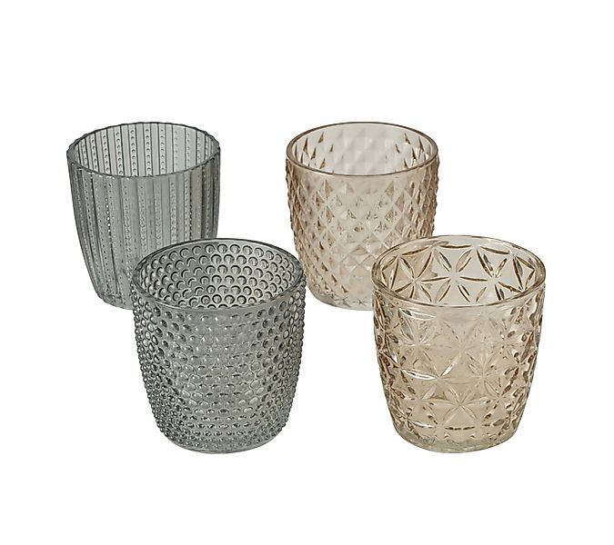 Spetebo Windlicht Glas Teelichthalter 4er transparent günstig online kaufen