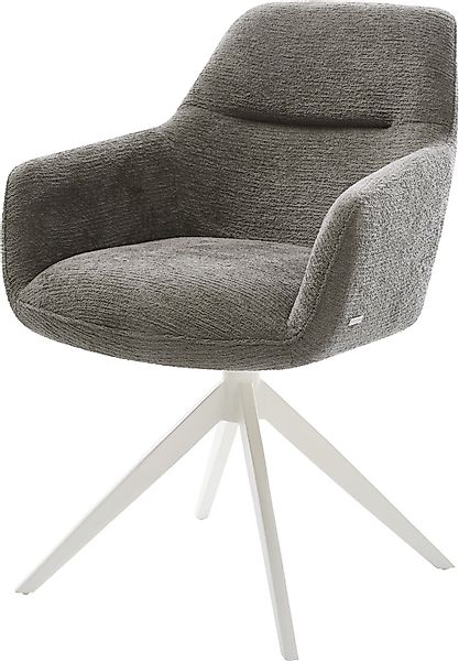 DELIFE Polsterstuhl Pejo-Flex, Kreuzgestell breit Weiß günstig online kaufen