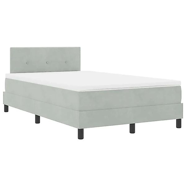 vidaXL Boxspringbett mit Kopfteil Hellgrau 120 x 190 cm Samt 3342638 günstig online kaufen