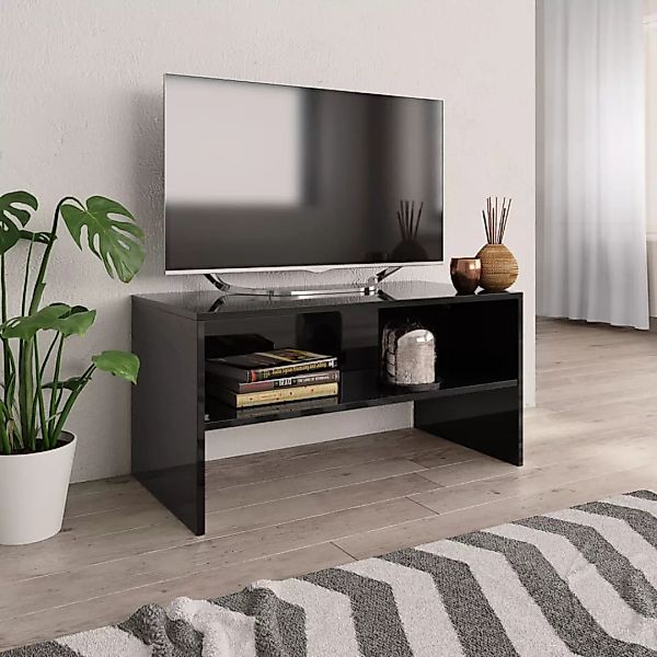 Tv-schrank Hochglanz-schwarz 80 X 40 X 40 Cm Spanplatte günstig online kaufen