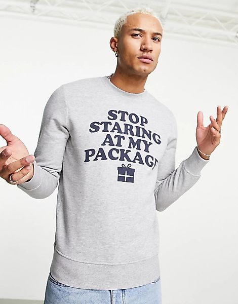Jack & Jones Originals – Weihnachtliches Sweatshirt mit Päckchen-Print in G günstig online kaufen