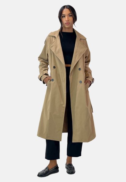 Elara Lederimitatmantel Elara Damen Trenchcoat (1-tlg) günstig online kaufen