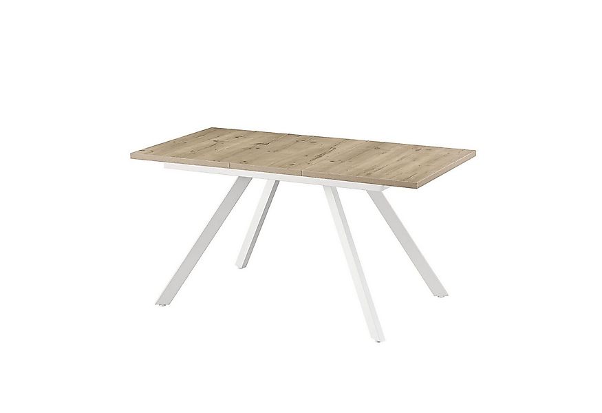 B&D home Esstisch LARS, Metallgestell schwarz oder weiß, ausziehbar 120-160 günstig online kaufen