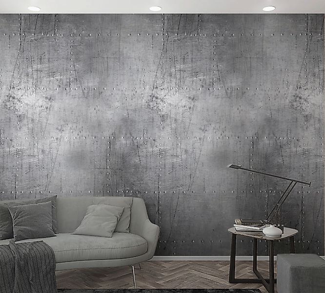 Marburg Vliestapete Illustration Metall Grau 270 cm x 159 cm FSC® günstig online kaufen