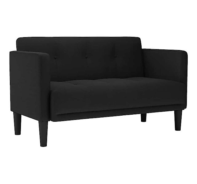 vidaXL Sofa Zweisitzer-Sofa Schwarz 111 cm Stoff, 1 Teile günstig online kaufen