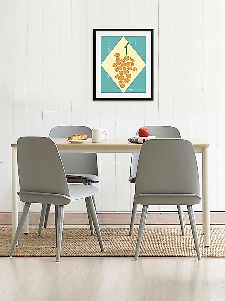 queence Bild »Grapes«, Obst-Obst Bilder-Essen-Lebensmittel-Kunst-Schriftzug günstig online kaufen