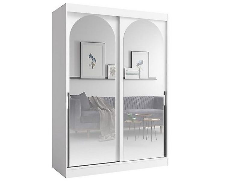 Compleo Kleiderschrank mit Spiegel 150 cm, breit LUCY, Ideal für den Flur M günstig online kaufen