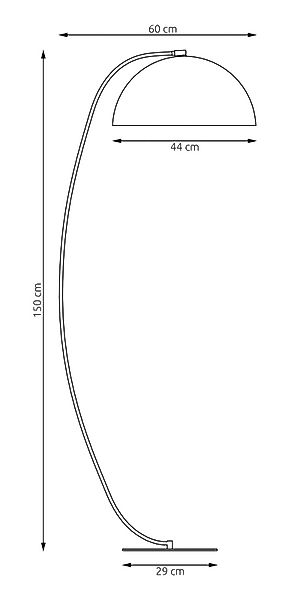 Stehlampe Arcos, schwarz, Höhe 150 cm, Metall günstig online kaufen