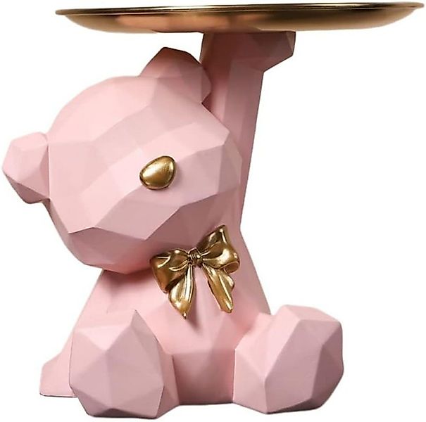 POPOLIC Tierfigur Bär Deko Bär Skulptur Deko mit Tablett Bären Tablett Deko günstig online kaufen