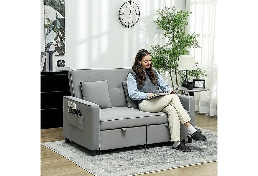 HOMCOM Schlafsofa 4-in-1 Sofa, Verstellbare Couch, Sofabett 1 Teile, für Wo günstig online kaufen