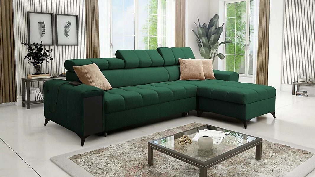 Kaiser Möbel Ecksofa Elegantes Ecksofa,Schlaffunktion GRECO I MINI Avra Grü günstig online kaufen