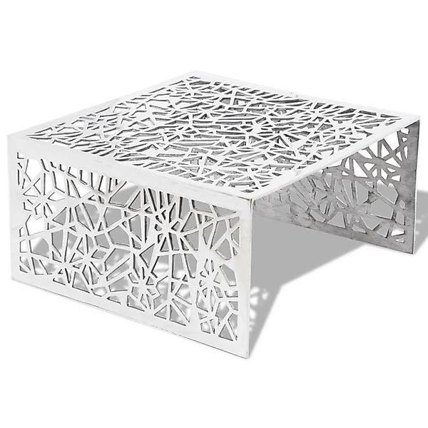 vidaXL Couchtisch Silbern Geometrisches Lochmuster Aluminium 242328 günstig online kaufen