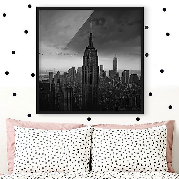 Bild mit Rahmen Architektur & Skyline - Quadrat New York Rockefeller View günstig online kaufen