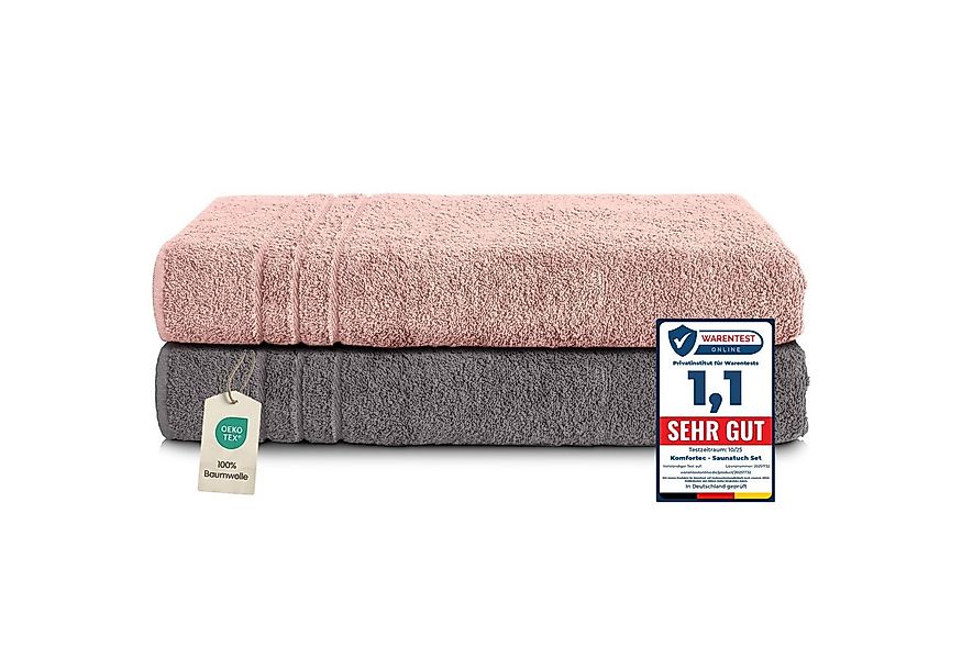 Komfortec Saunatuch Frotte aus 100% Baumwolle, Frottee (Packung, 2-St), 80x günstig online kaufen