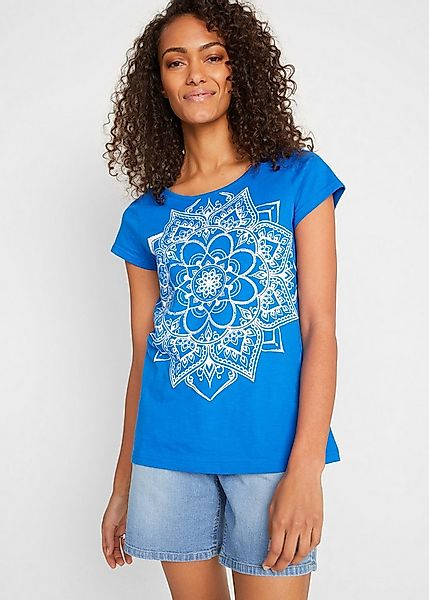 bonprix T-Shirt gerade Passform, Kurzarm, mit dekorativem Druck, aus Baumwo günstig online kaufen