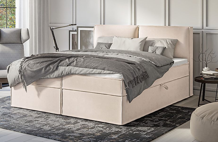 S-Style Möbel Boxspringbett Plaza mit Topper günstig online kaufen