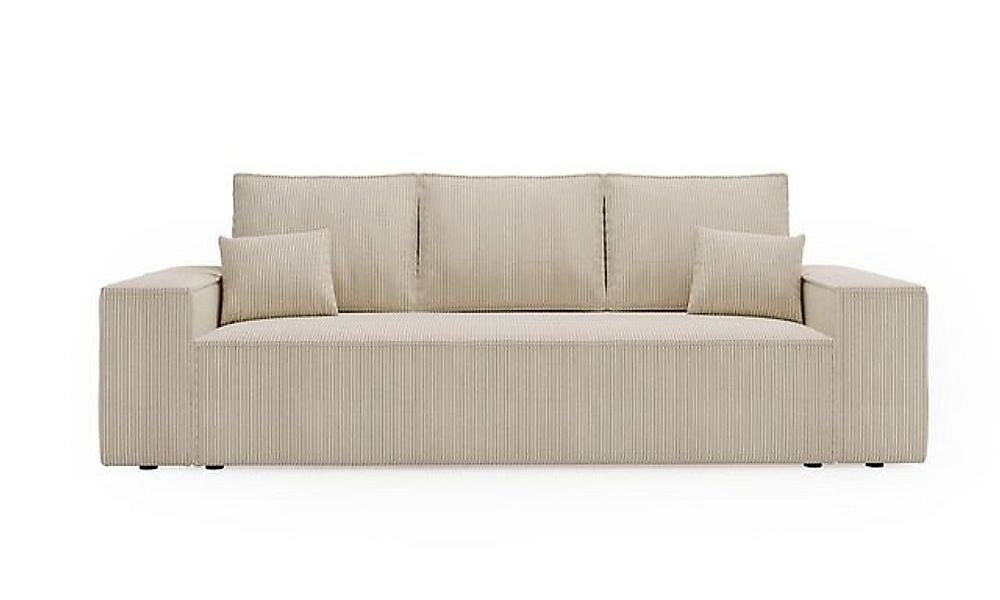 Compleo Schlafsofa 3 sitzer MALAG, Cordstoff, Modern Sofa mit Bettkasten günstig online kaufen