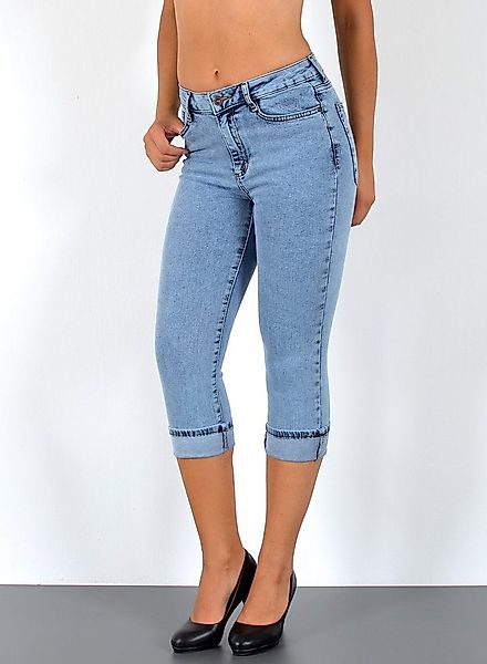 ESRA Caprijeans High Waist Capri Jeans Damen bis Übergröße Plus Size Große günstig online kaufen