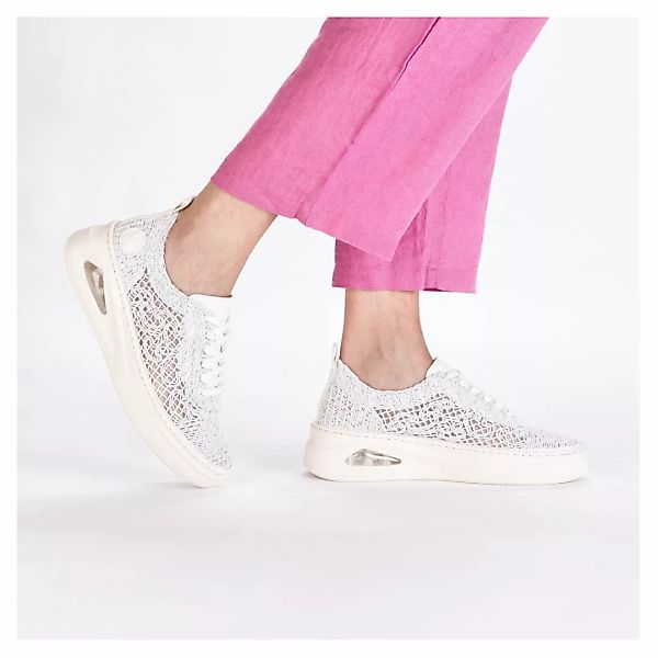 Rieker Plateausneaker, Schnürschuh, Halbschuh in sommerlicher Makramee-Opti günstig online kaufen