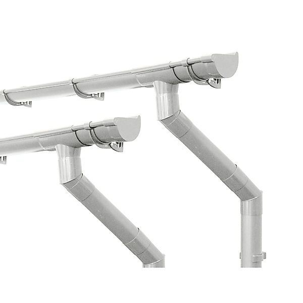 Inefa Dachrinnen Set PVC 2x 6m NW 100 Halbrund Gartenhaus Weiß günstig online kaufen