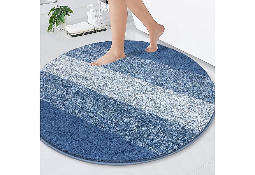 Enyhom Teppich Große Runde Badematte 120cm Blau Weich Rutschfest Maschinenw günstig online kaufen