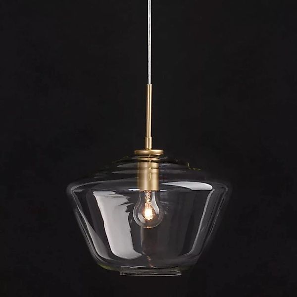 Pendelleuchte Prisma in Transparent und Gold E27 300mm günstig online kaufen